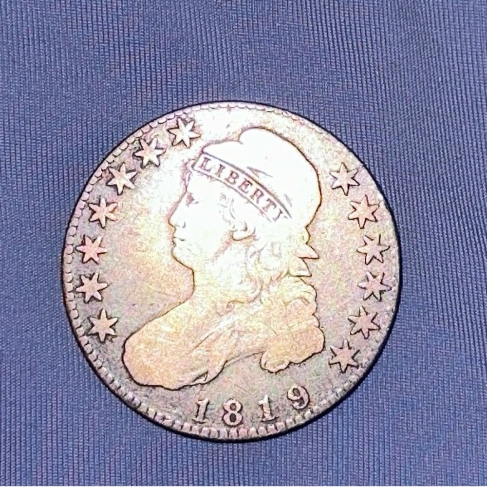 Vintage 50 Cent Coin with Eagle Design